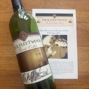 Mick Fleetwood Mac Signed Autographed Private Cellar Wine Bottle Merlot